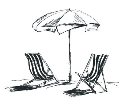 beach chairs sketch